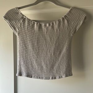 Women's Cream Smocked Top